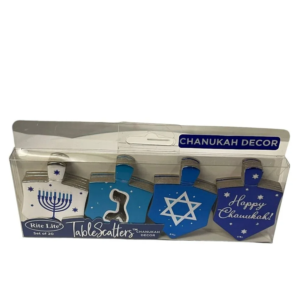 Rite Lite Chanukah Table Scatters Set of 20 Foiled Dreidels Hanukkah Decorations